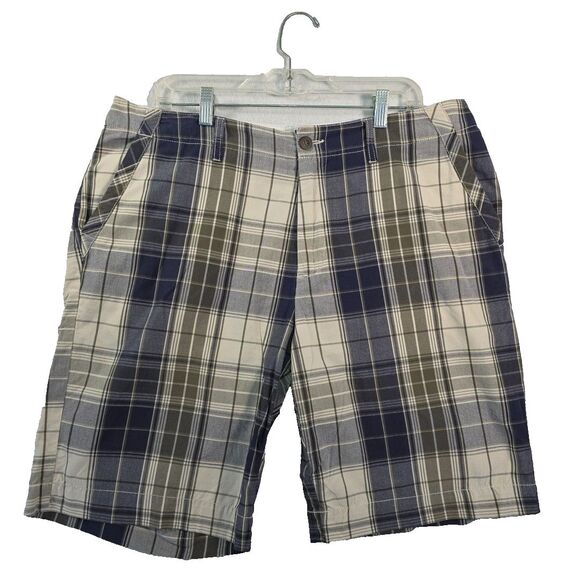 TOMMY HILFIGER Plaid Bermuda Walking Shorts Men's Size 36 Green Blue Preppy - Picture 1 of 7